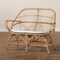 Baxton Studio Jayden Modern Bohemian White Fabric Upholstered and Natural Brown Finished Rattan Loveseat 205-12694 - alternate 8